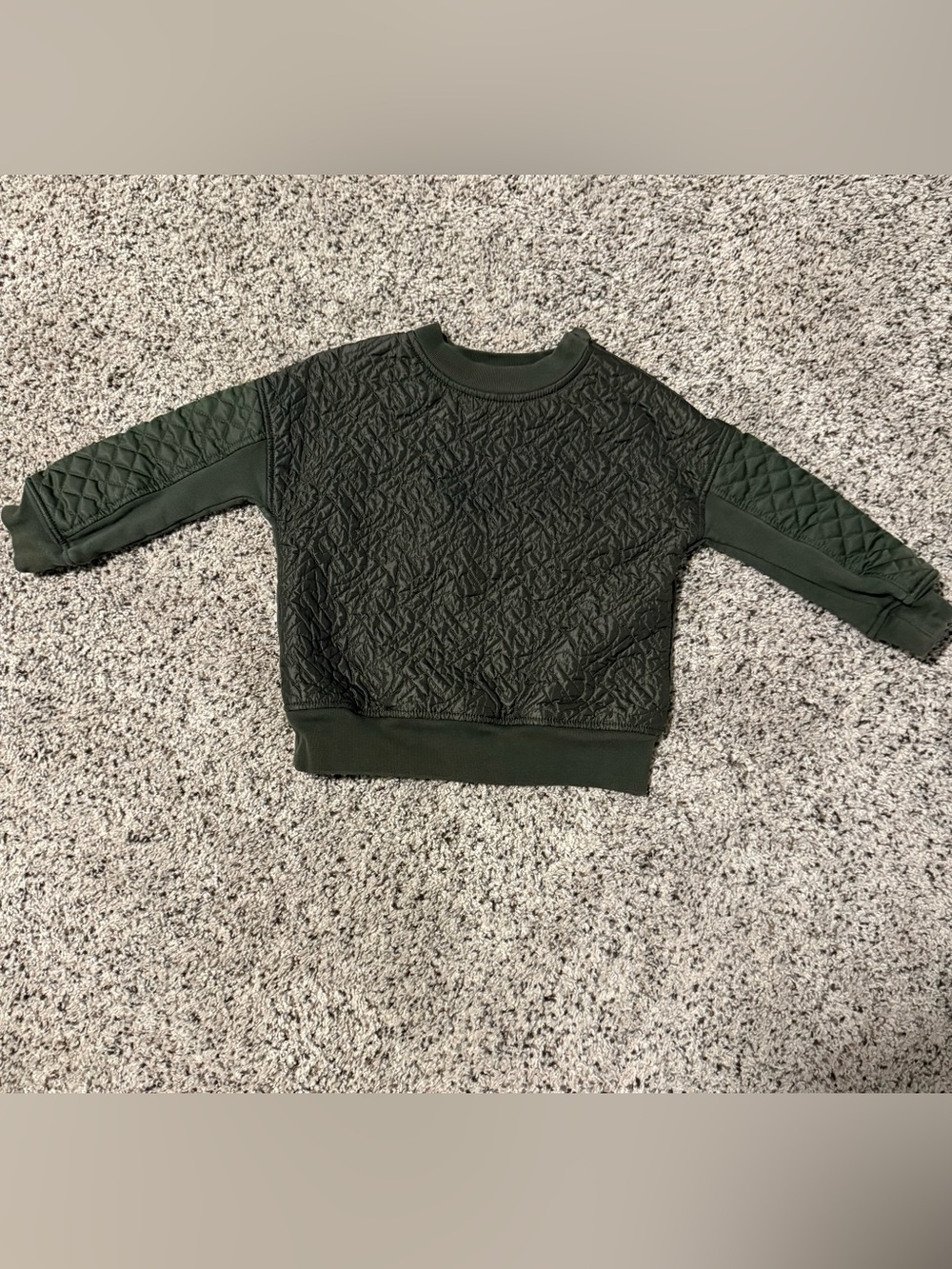Burberry Quilted Crewneck Sweater - Olive Green 4T